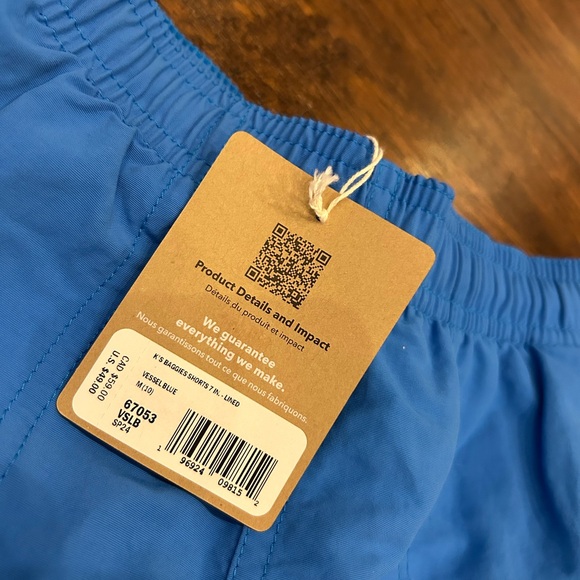 NWT 🍃 KIDS - PATAGONIA Baggies Shorts Trunks -Vessel Blue - Lined - Picture 4 of 6